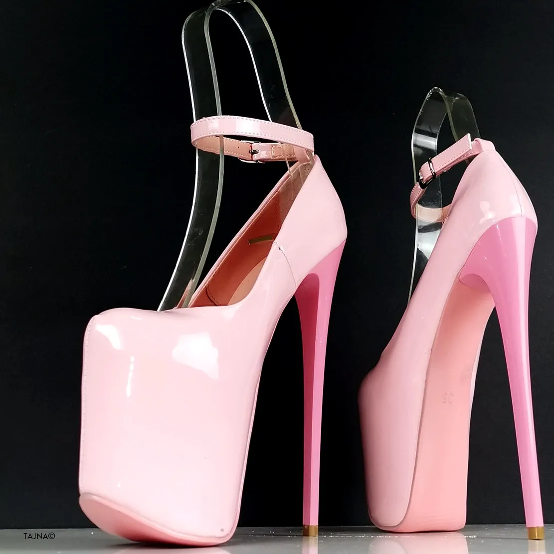 Light Pink Ankle Strap High Heels