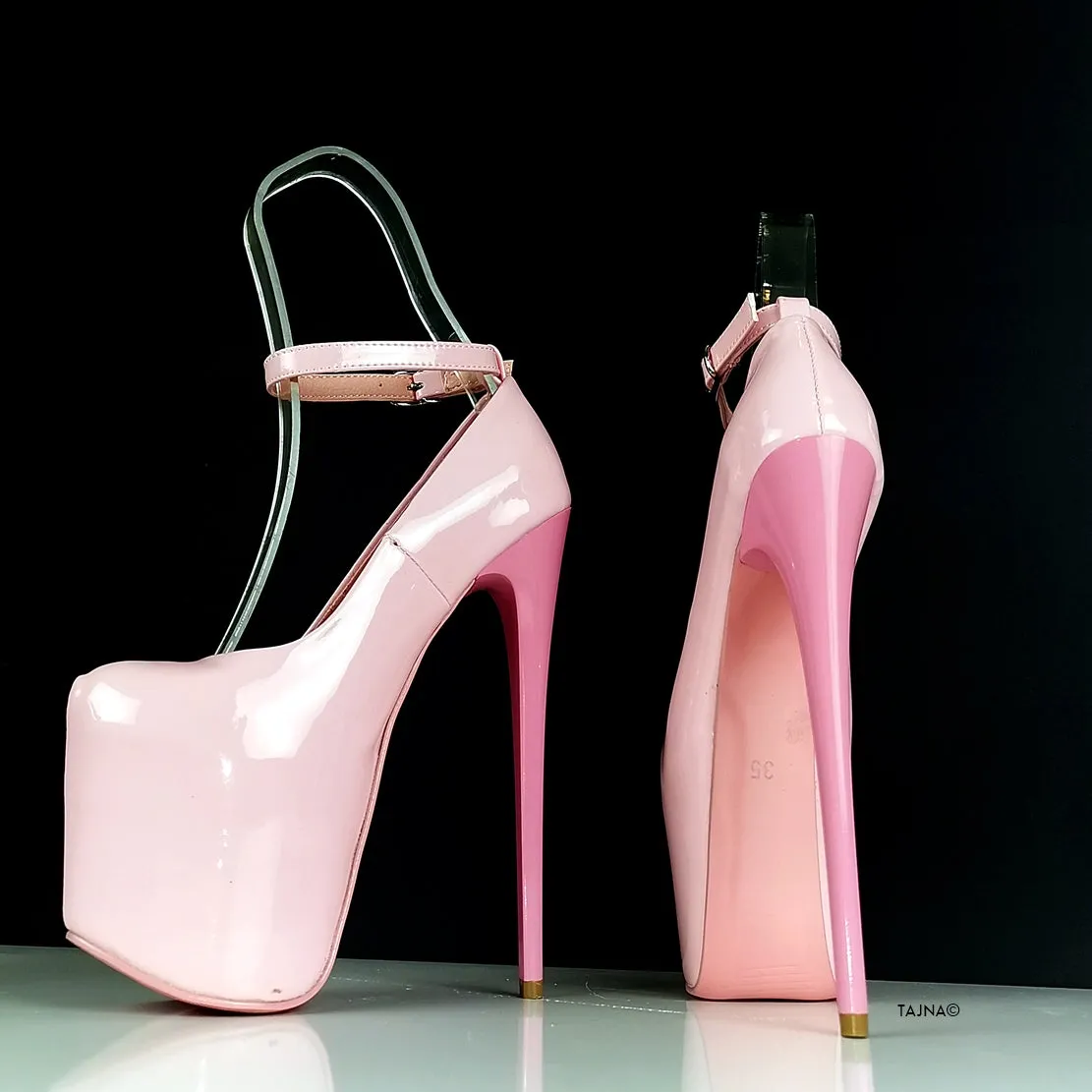Light Pink Ankle Strap High Heels