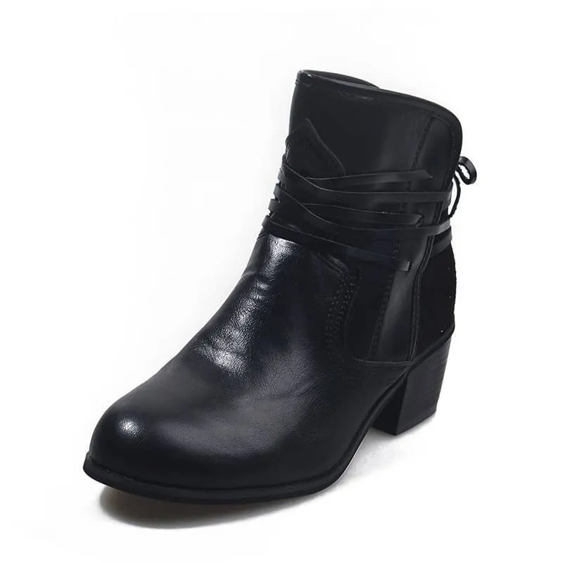 Low Heel Straps Ankle Round Toe Pumps