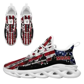 Luxury Gifts,Personalized America Flag Sneakers, Custom MAGA Patriotic Shoes, Comfortable Running Shoes