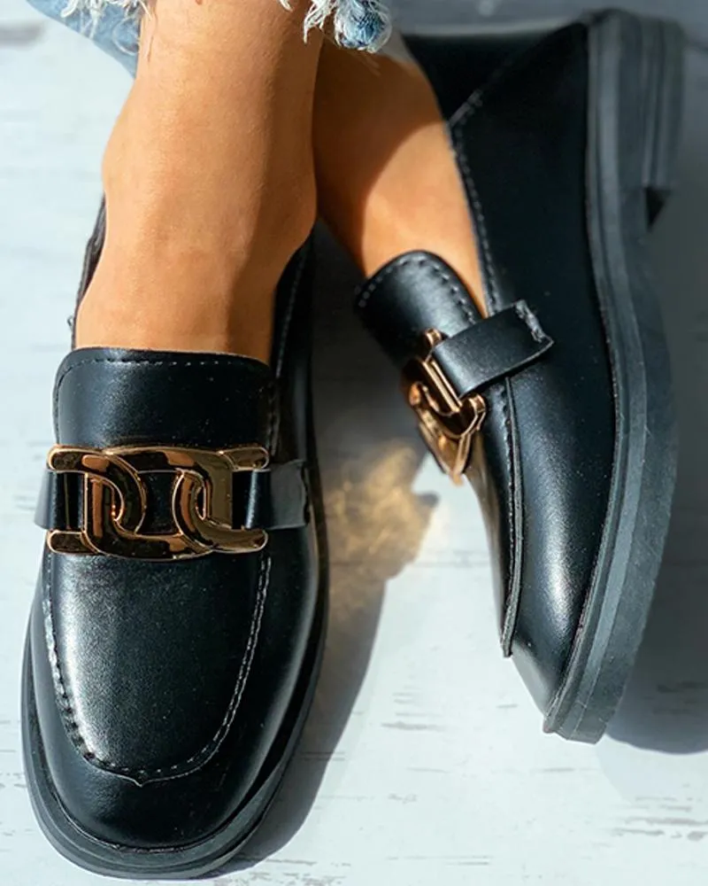 Metal Decor Slip-on Flats