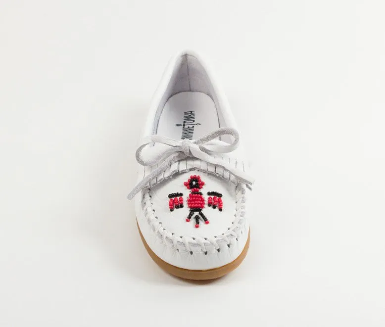 Minnetonka Women's White Thunderbird II Moccasin