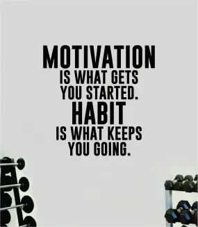 Motivation Habit V2 Quote Wall Decal Sticker Vinyl Art Decor Bedroom Room Boy Girl Inspirational Motivational Gym Fitness Health Exercise Lift Beast Workout