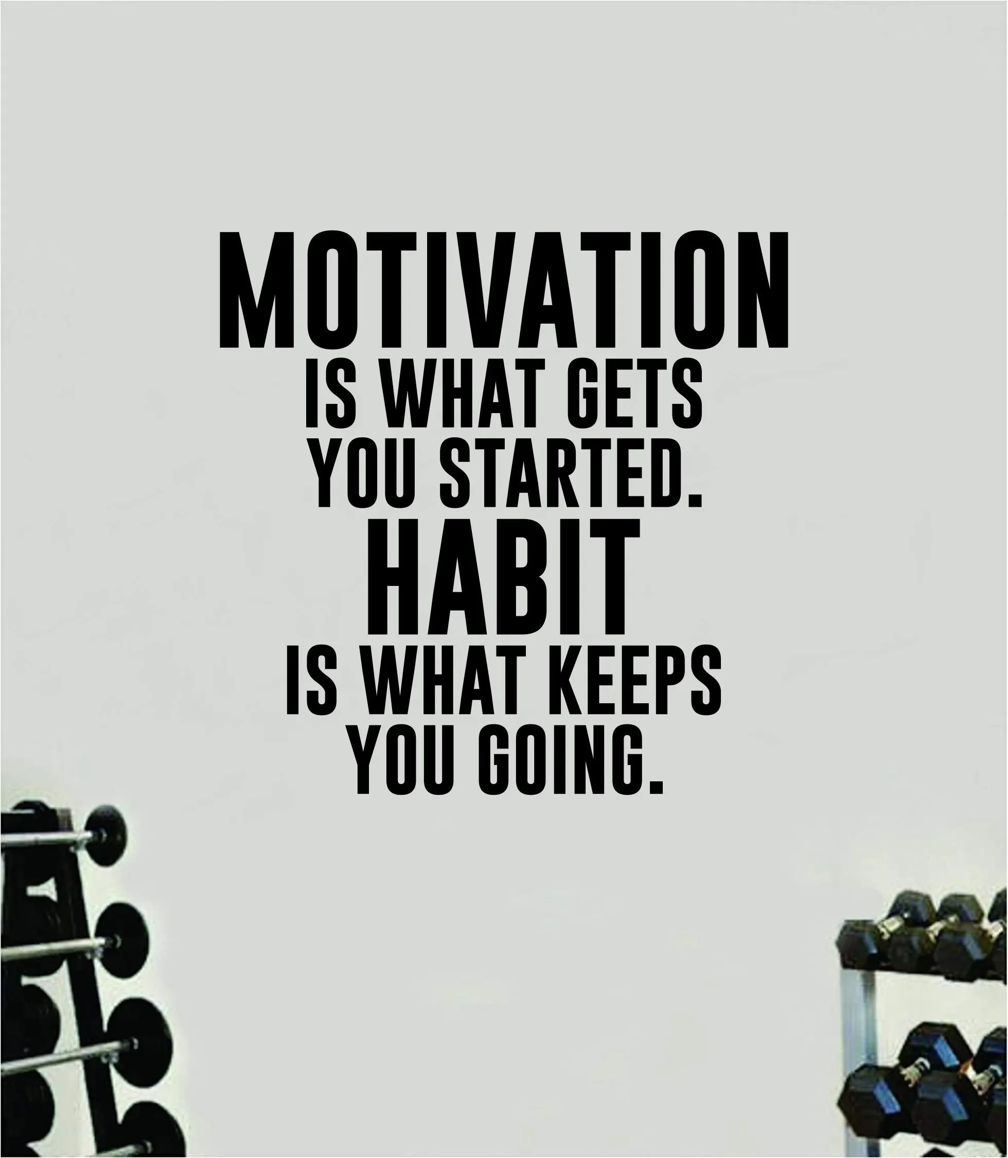 Motivation Habit V2 Quote Wall Decal Sticker Vinyl Art Decor Bedroom Room Boy Girl Inspirational Motivational Gym Fitness Health Exercise Lift Beast Workout