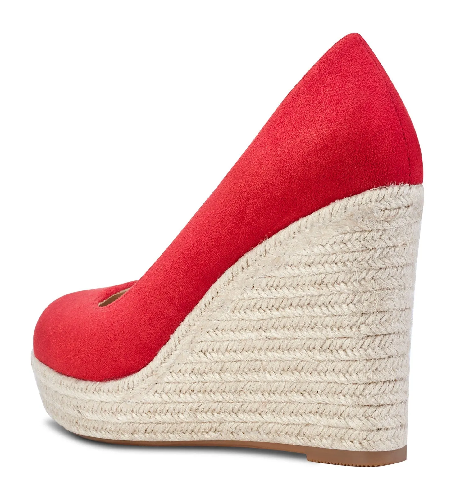 NobleOnly Womens High Heels Platform Wedge Pumps Comfortable Leather Lining Slip-on Office Suede Shoes 10CM Heel
