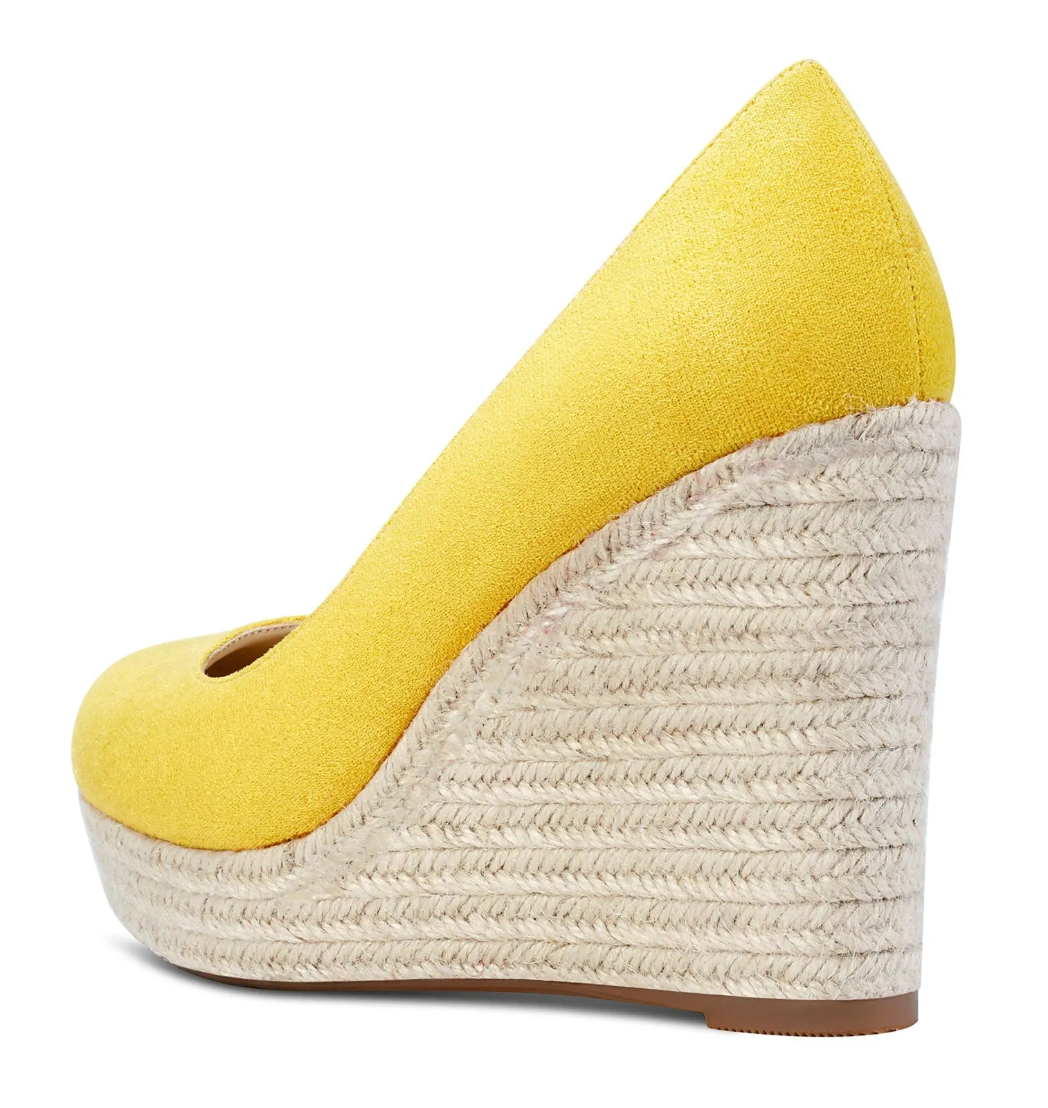 NobleOnly Womens High Heels Platform Wedge Pumps Comfortable Leather Lining Slip-on Office Suede Shoes 10CM Heel