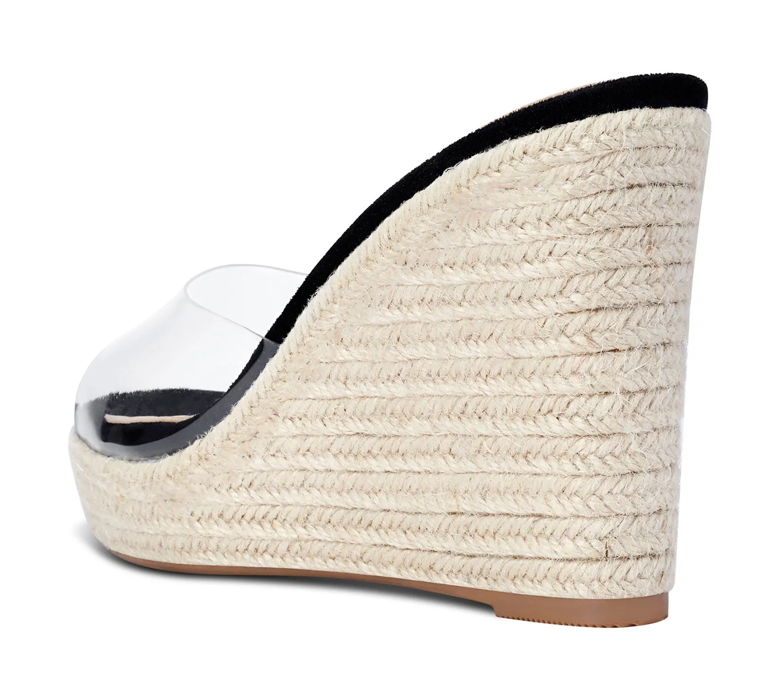 NobleOnly Womens High Heels Platform Wedge Sandals Clear Transparent Comfortable Slippers Leather Lining Slip-on Office Colorfull Shoes 10CM Heel