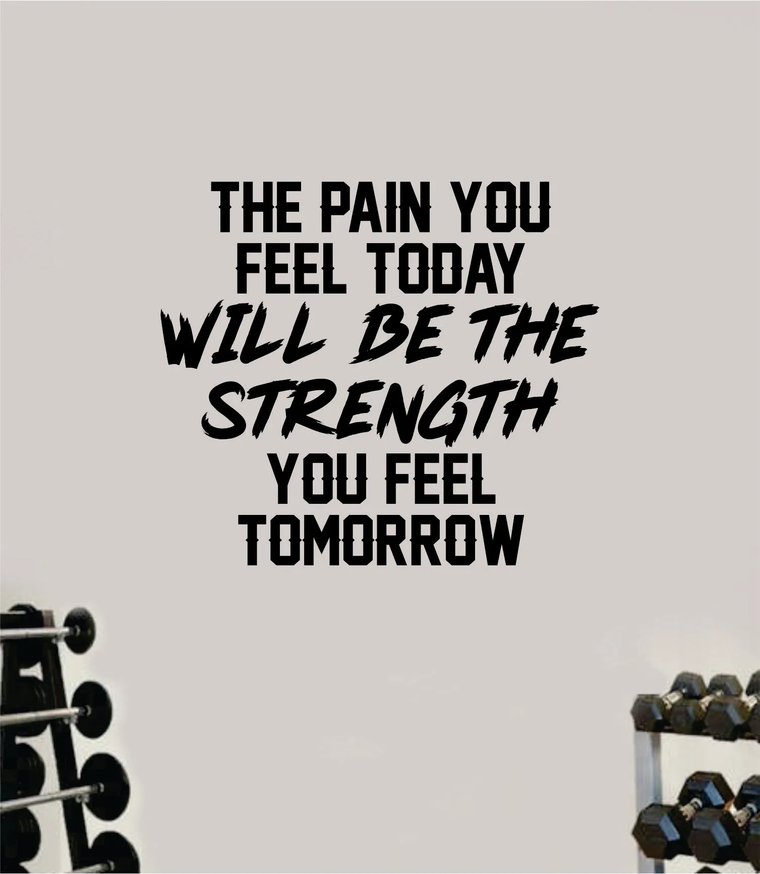 Pain Strength Wall Decal Sticker Vinyl Art Wall Bedroom Home Decor Inspirational Motivational Teen Sports Gym Fitness Health Girls Train Beast Lift