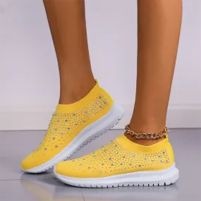 Rhinestone Breathable Slip-on Shoes for Women