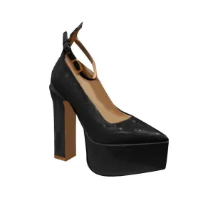 ROIRA Block Heel Platform Pumps