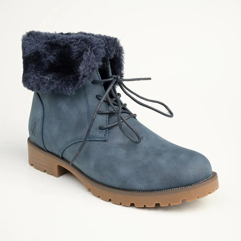 Soft Style by Hush Puppy Samira Fur Collar Boots - Navy