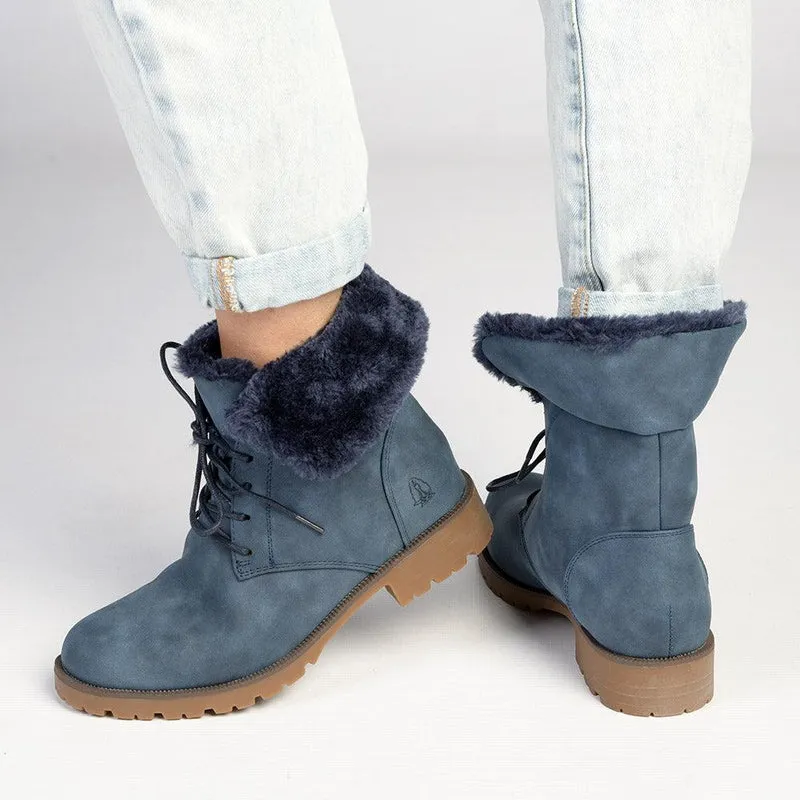 Soft Style by Hush Puppy Samira Fur Collar Boots - Navy