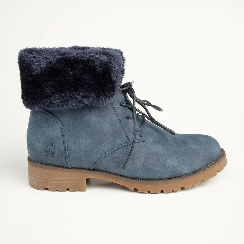 Soft Style by Hush Puppy Samira Fur Collar Boots - Navy