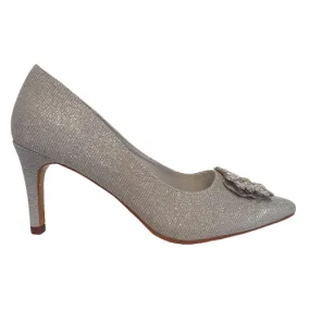 Sorento Dressy Heeled Pumps - Nuremore - Silver