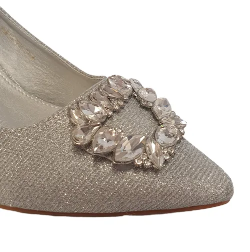 Sorento Dressy Heeled Pumps - Nuremore - Silver