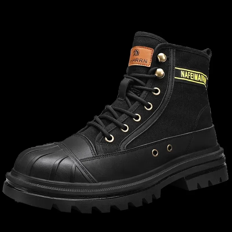 UrbTrek - Heren Boots met Versterkte Neus en Stevig Canvas Bovenwerk