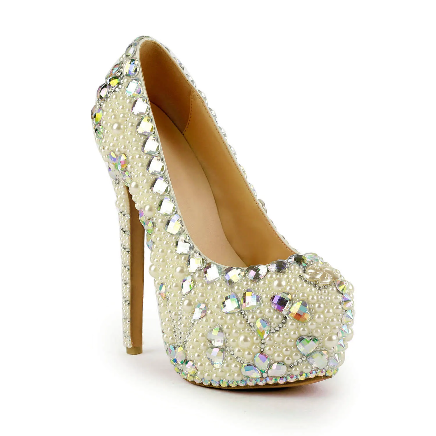 White Platform Round Toe Wedding Sexy Pumps