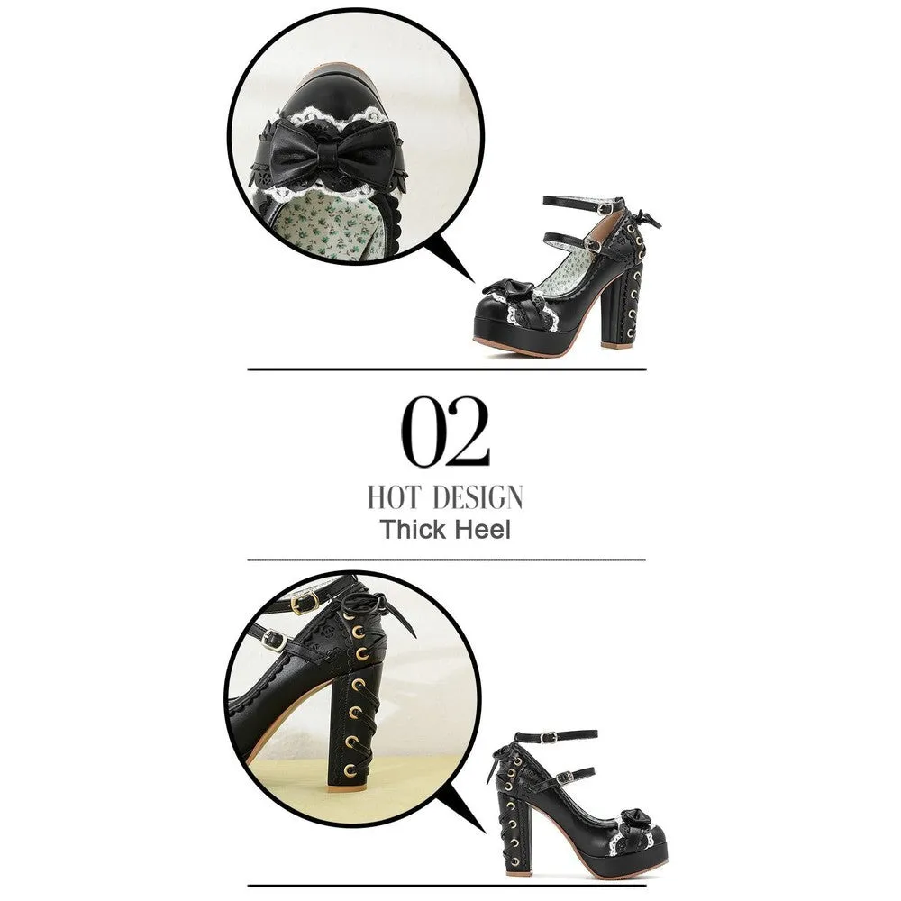 Women Punk Gothic Princess Pumps Platform Shoes