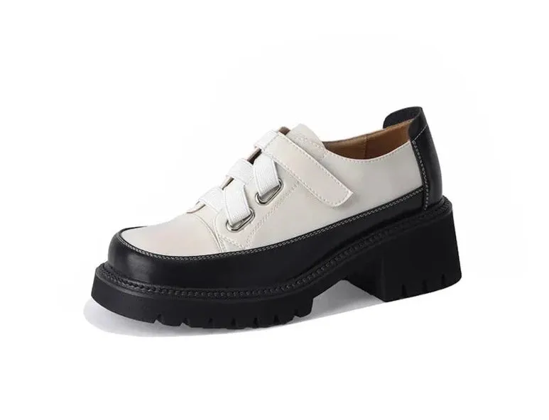 Women Retro Genuine Leather Casual Platform Shoes