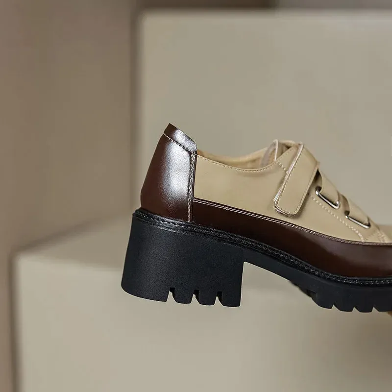 Women Retro Genuine Leather Casual Platform Shoes