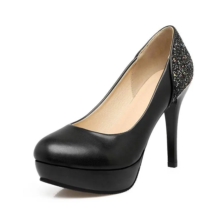 Women Sequins Stiletto Heel Platform Pumps