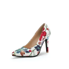 Women's Floral Print High Heel Thin Heeled Pumps