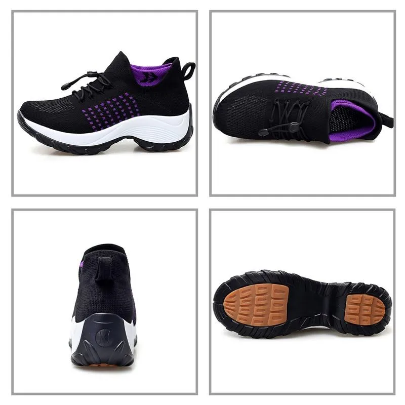 Women's Walking Shoes Fashion Sock Sneakers Breathe Comfortable Nursing Shoes
