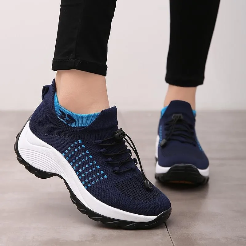 Women's Walking Shoes Fashion Sock Sneakers Breathe Comfortable Nursing Shoes
