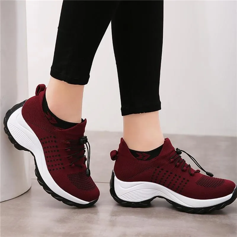 Women's Walking Shoes Fashion Sock Sneakers Breathe Comfortable Nursing Shoes