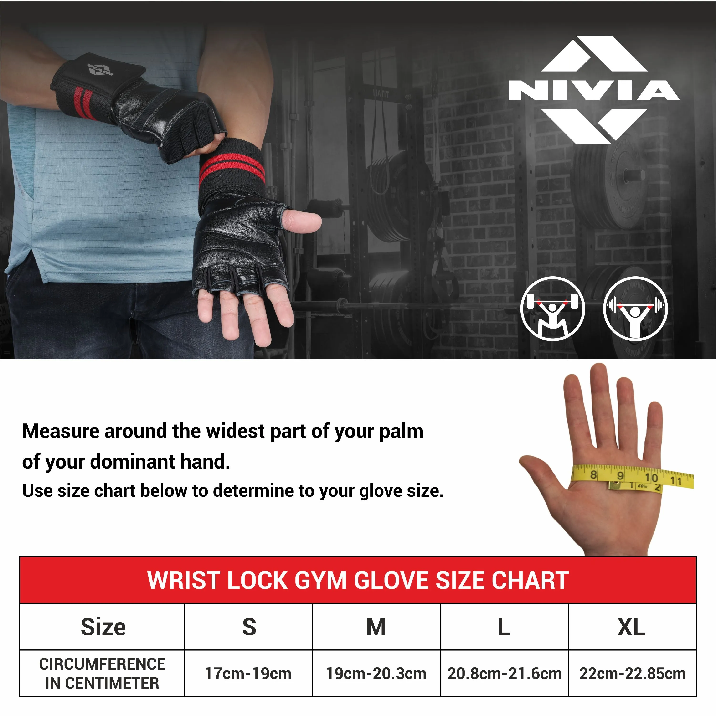 Wrist Lock Weightliftng Gloves