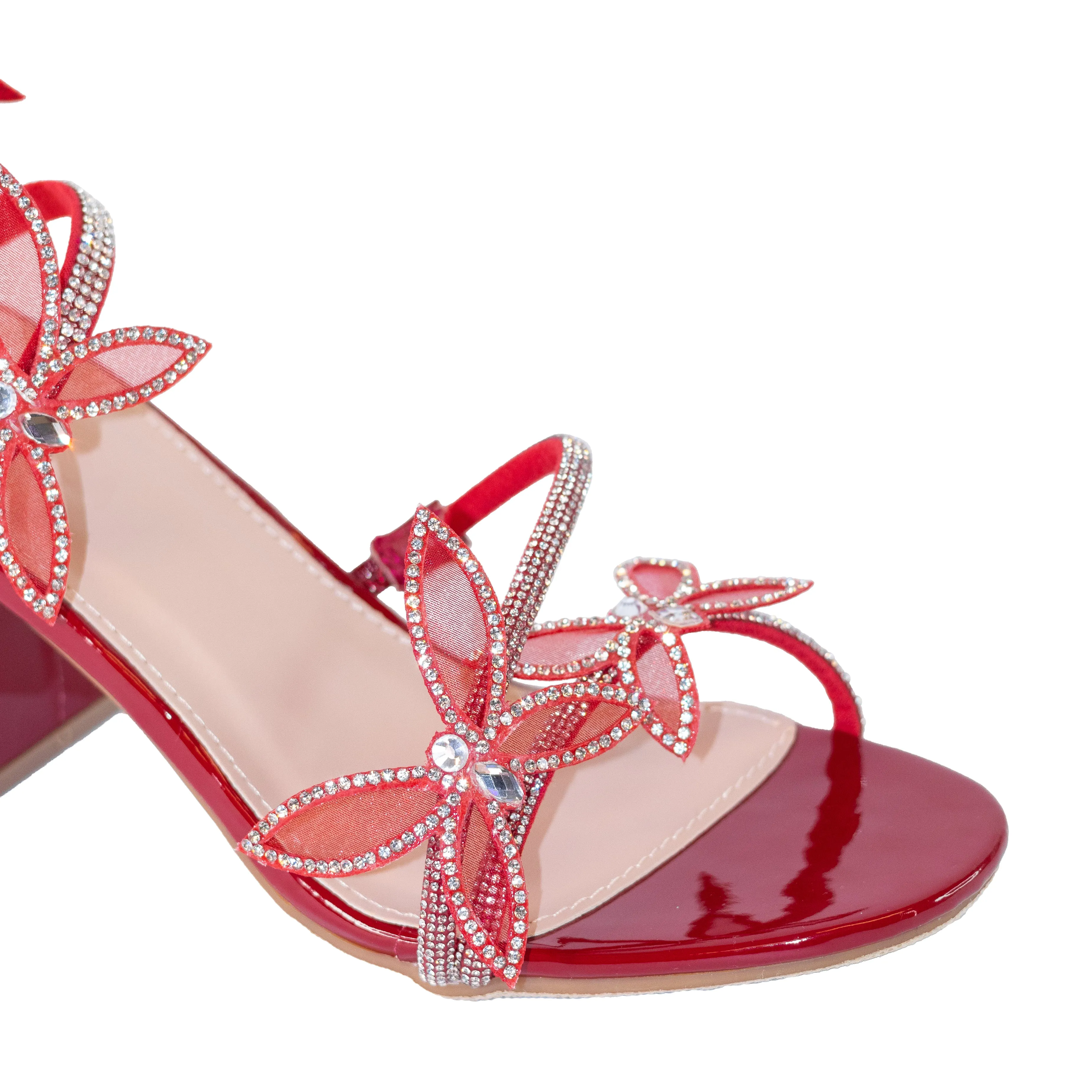 Zodiac - Wide Fit Embellished Mid Heels, Rhinestone Butterfly Straps, Glamorous Party Footwear, Chic & Comfortable for Evening Events