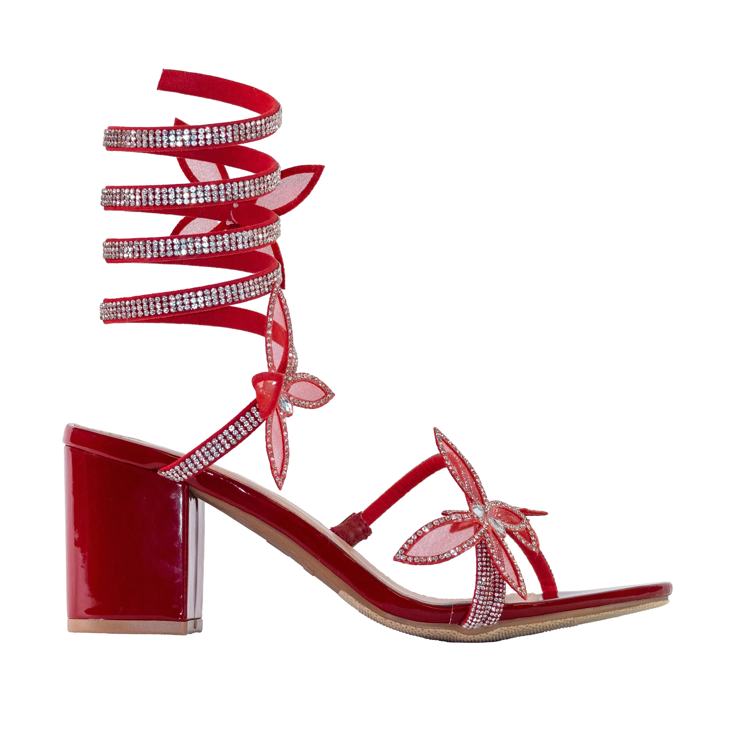 Zodiac - Wide Fit Embellished Mid Heels, Rhinestone Butterfly Straps, Glamorous Party Footwear, Chic & Comfortable for Evening Events